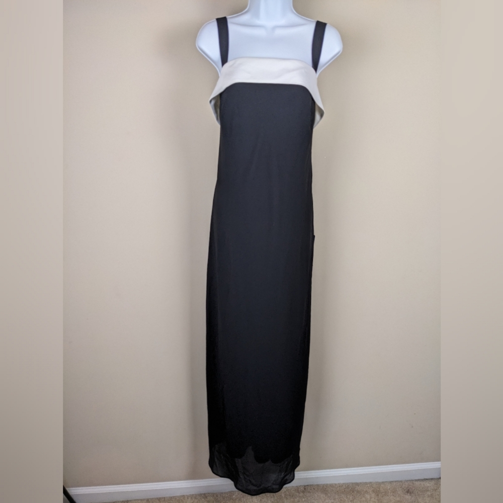 Onyx Nite Formal Evening Dress Women Size 18 Black Square Neck Pullover Long